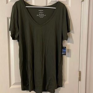 Olive green neck tee classic fit